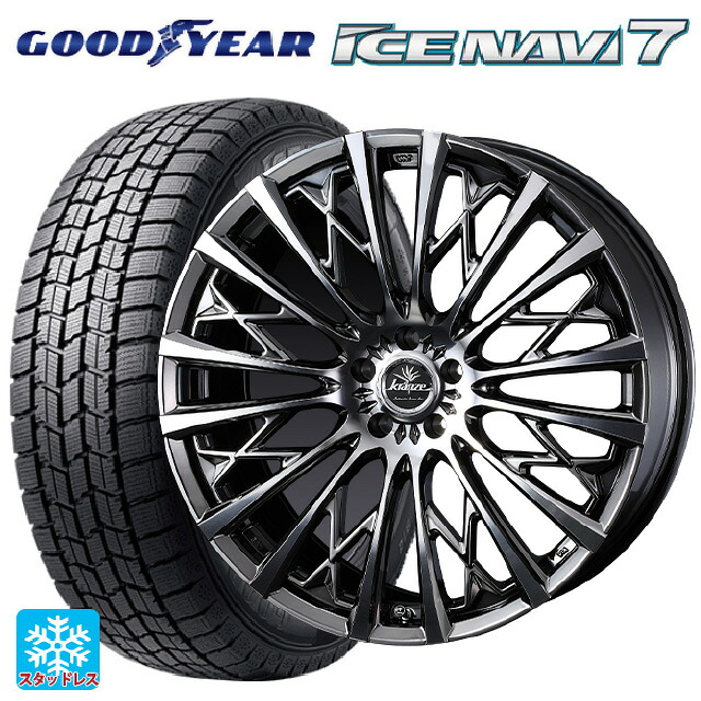 スバル レヴォーグ(VN系)用 2023年製 225/45R18 91Q グッドイヤー アイスナビ7(数量限定) ウェッズ クレンツェ シュリット855エボ SBC/POL 新品スタッドレスタイヤホイール 4本セット|タイヤホイール専門店コニシタイヤ
