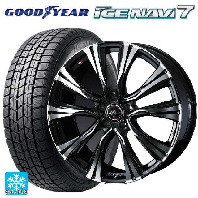 スバル レヴォーグ(VN系)用 2025年製 215/50R17 91Q グッドイヤー アイスナビ7(数量限定) # ウェッズ レオニス VR PBMC 新品スタッドレスタイヤホイール 4本セット