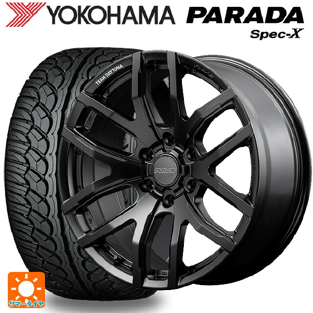 トヨタ ランドクルーザープラド(150系)用 275/55R20 117V ヨコハマ パラダ PA02 レイズ チームデイトナ F6ゲイン ブラックエディション BOJ 新品サマータイヤホイール 4本セット