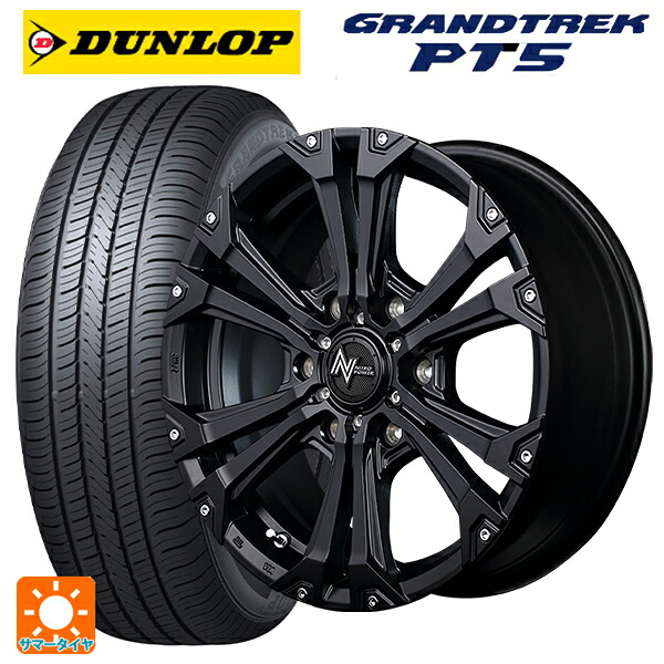 265/60R18 110V ダンロップ グラントレックPT5 エムアイディー ナイトロパワー ジャベリン セミグロスブラック＋ピアス＆ミルド 18-8J 国産車用 サマータイヤホイール4本セット｜タイヤホイール専門店コニシタイヤ