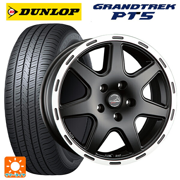 ジープ コンパス(M624)用 225/60R17 99V ダンロップ グラントレックPT5 阿部商会 ラ･ストラーダ ティラードクロス マットブラックリムポリッシュ 新品サマータイヤホイール 4本セット