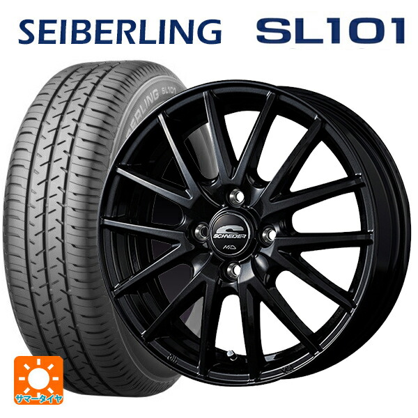 185/65R15 88S セイバーリング セイバーリング SL101(ブリヂストン工場生産） エムアイディー MIDホイール SQ27 メタリックブラック 15-5.5J 国産車用 サマータイヤホイール4本セット