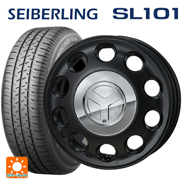 ダイハツ タフト(LA900/LA910)用 165/70R14 81S セイバーリング セイバーリング SL101(ブリヂストン工場生産） ジャパン三陽 モンツァ ピエディーノ セミグロスブラック 新品サマータイヤホイール 4本セット 55,572円