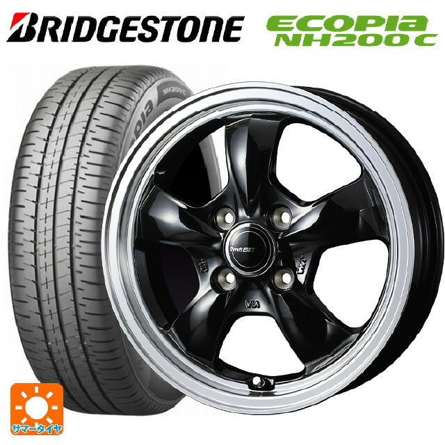 スズキ クロスビー(MND1S系)用 175/65R15 84H ブリヂストン エコピア NH200C 正規品 # ウェッズ グラフト 5S ブラックリムポリッシュ 新品サマータイヤホイール 4本セット