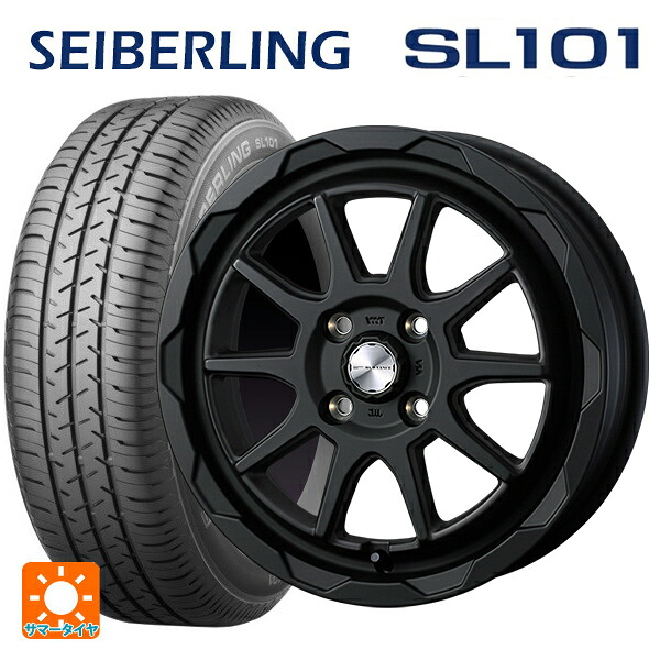 ダイハツ タフト(LA900/LA910)用 165/70R14 81S セイバーリング セイバーリング SL101(ブリヂストン工場生産） ウェッズ マッドヴァンス06 フルマットブラック 新品サマータイヤホイール 4本セット