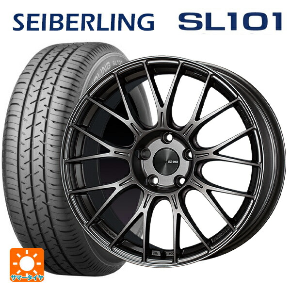 トヨタ シエンタ(10系)用 195/65R15 91S セイバーリング セイバーリング SL101(ブリヂストン工場生産） エンケイ パフォーマンスライン PFM1 ダークシルバー 新品サマータイヤホイール 4本セット