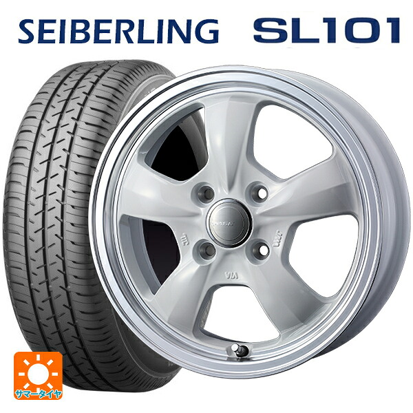 2026年製 155/65R14 75S セイバーリング セイバーリング SL101(ブリヂストン工場生産) ウェッズ グラフト 5S ホワイトリムポリッシュ 14-4.5J 国産車用 サマータイヤホイール4本セット｜タイヤホイール専門店コニシタイヤ