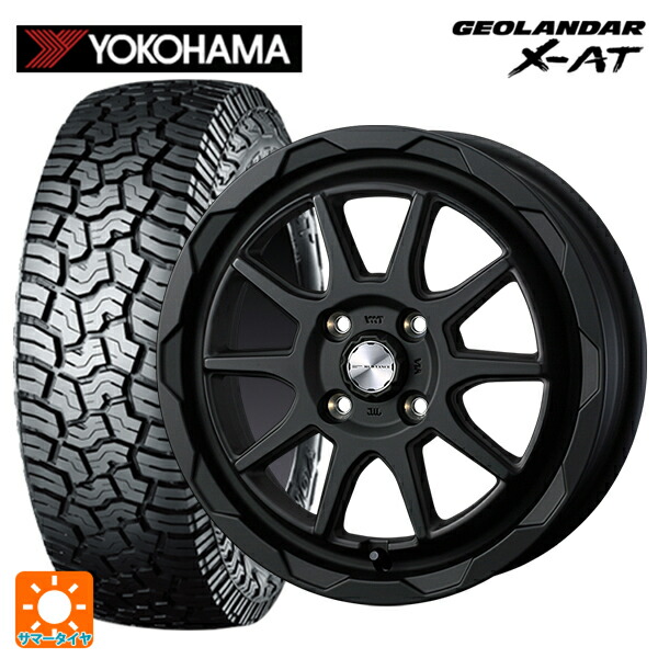 145R14 85/83Q ヨコハマ ジオランダー X-AT G016 ブラックレター 正規品 ウェッズ マッドヴァンス06 フルマットブラック 14-4.5J 国産車用 サマータイヤホイール4本セット
