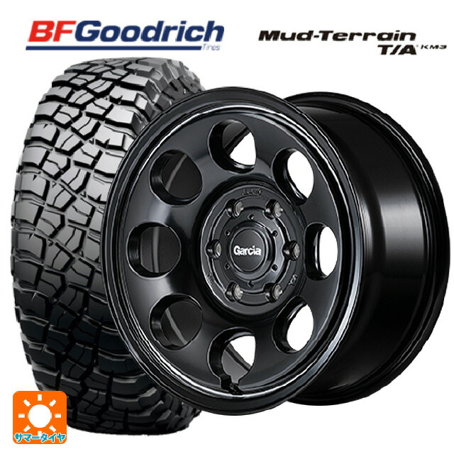 265/70R17 121/118Q BFグッドリッチ マッドテレーン TA KM3 ブラックレター 正規品 エムアイディー ガルシア パーム8 セミグロスブラック/ウ゛ァーレイポリッシュ 17-8J 国産車用 サマータイヤホイール4本セット