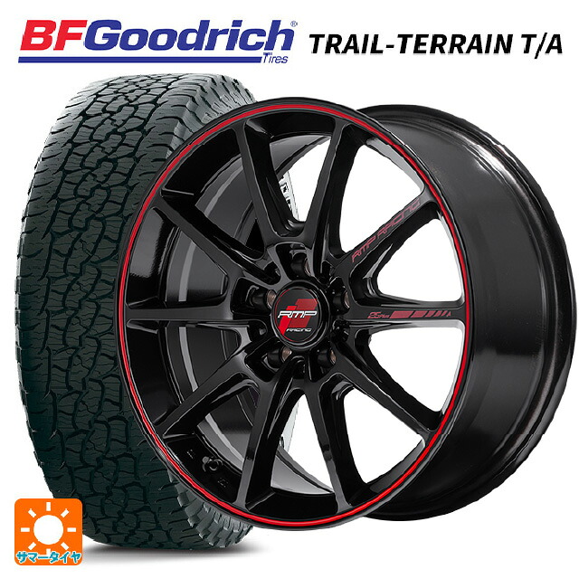 スバル レガシィアウトバック(BS系)用 225/65R17 102T BFグッドリッチ トレイルテレーン T/A ホワイトレター 正規品 エムアイディー MIDレーシング R25 プラス ブラック/リムレッドライン 新品サマータイヤホイール 4本セット