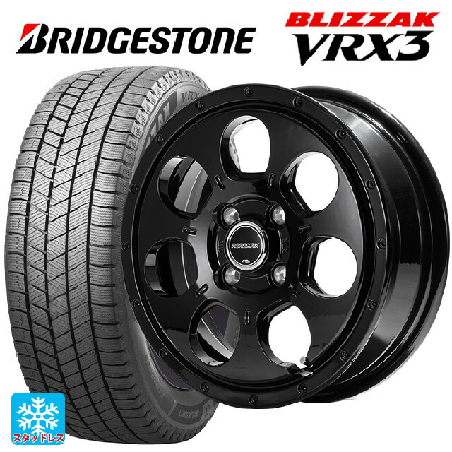 155/65R14 75Q ブリヂストン ブリザック VRX3 正規品 エムアイディー MIDホイール マッドエージェント セミグロスブラック 14-4.5J 国産車用 スタッドレスタイヤホイール4本セット|タイヤホイール専門店コニシタイヤ