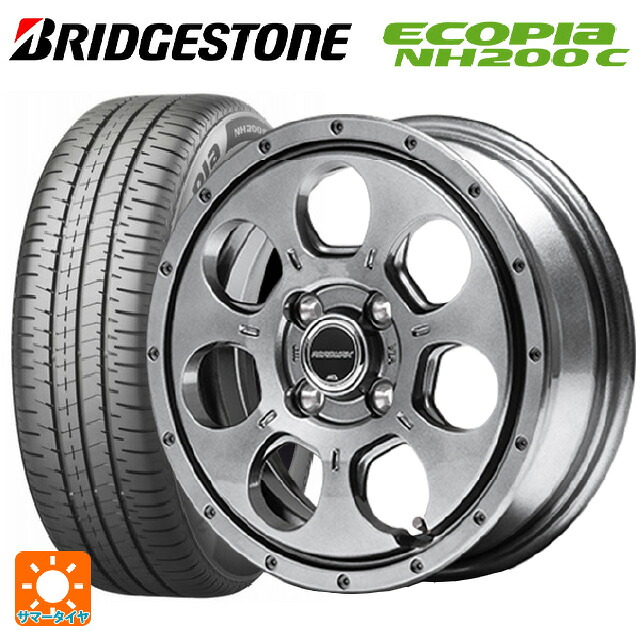 155/65R14 75H ブリヂストン エコピア NH200C 正規品 エムアイディー MIDホイール マッドエージェント メタリックグレー 14-4.5J 国産車用 サマータイヤホイール4本セット