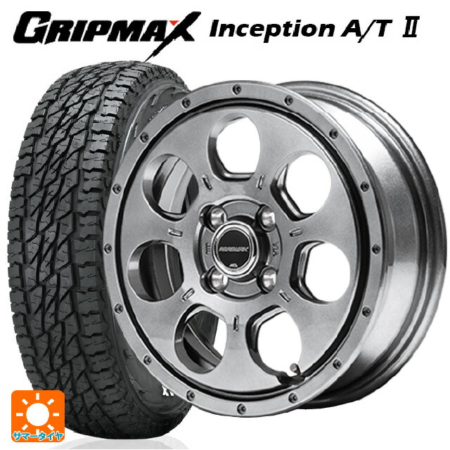 スズキ ハスラー(MR52/92S)用 165/60R15 77T グリップマックス インセプション A/T2 ホワイトレター エムアイディー MIDホイール マッドエージェント メタリックグレー 新品サマータイヤホイール 4本セット画像