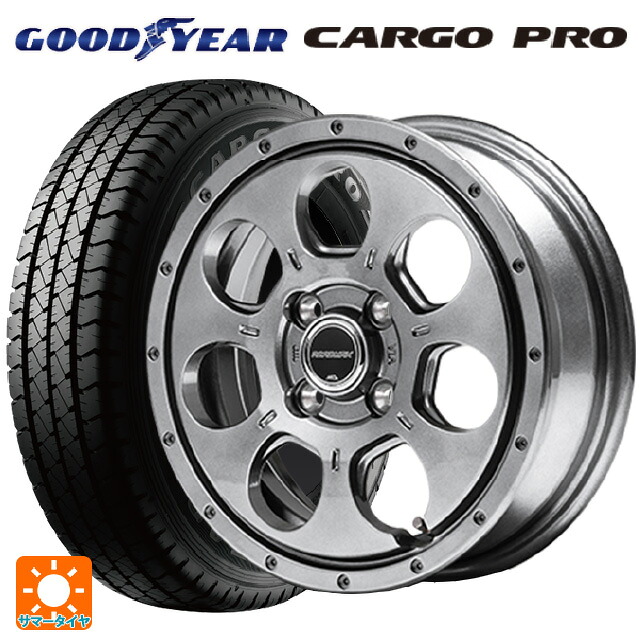145/80R12 80/78N グッドイヤー カーゴプロ エムアイディー MIDホイール マッドエージェント メタリックグレー 12-4J 国産車用 サマータイヤホイール4本セット