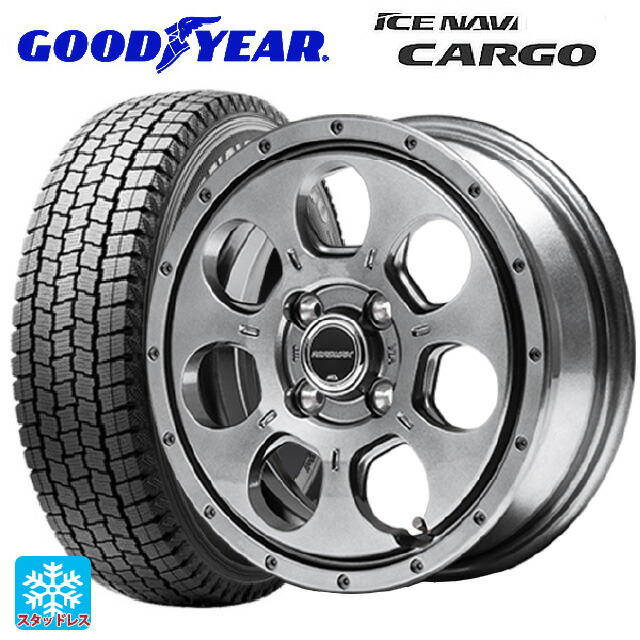 145/80R12 80/78N グッドイヤー アイスナビ カーゴ エムアイディー MIDホイール マッドエージェント メタリックグレー 12-4J 国産車用 スタッドレスタイヤホイール4本セット 40,157円