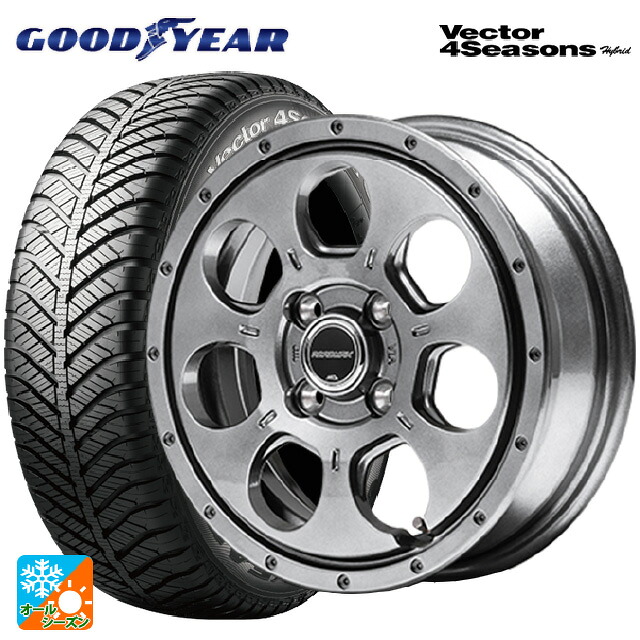 165/70R14 81S グッドイヤー ベクターフォーシーズンズ ハイブリッド エムアイディー MIDホイール マッドエージェント メタリックグレー 14-4.5J 国産車用 オールシーズンタイヤホイール4本セット｜タイヤホイール専門店コニシタイヤ