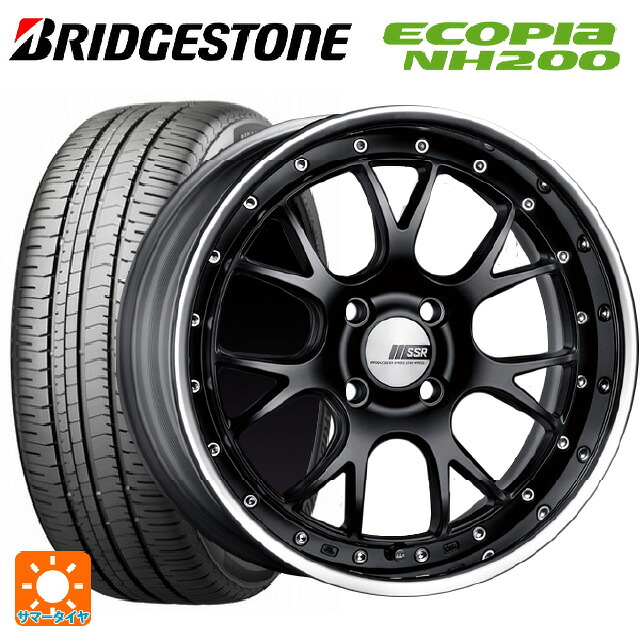 215/45R17 91W XL ブリヂストン エコピア NH200 正規品 タナベ SSR プロフェッサー MS3R フラットブラック 17-7J 国産車用 サマータイヤホイール4本セット