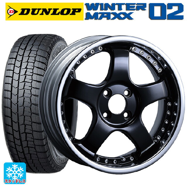 2024年製 215/60R17 96Q ダンロップ ウィンターマックス 02(WM02) # タナベ SSR プロフェッサー SP1R ブラック 17-7J 国産車用 スタッドレスタイヤホイール4本セット 175,560円