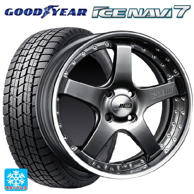 2025年製 185/55R16 83Q グッドイヤー アイスナビ7(数量限定) # タナベ SSR プロフェッサー SP4R チタンシルバー 16-6.5J 国産車用 スタッドレスタイヤホイール4本セット