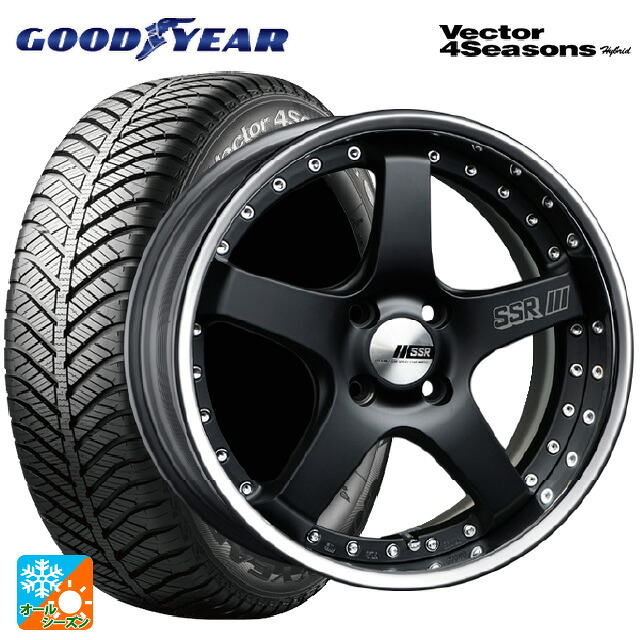 195/65R16 92H グッドイヤー ベクターフォーシーズンズ ハイブリッド タナベ SSR プロフェッサー SP4R フラットブラック 16-6.5J 国産車用 オールシーズンタイヤホイール4本セット