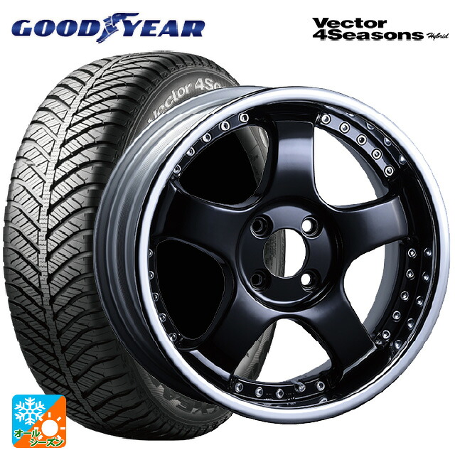 185/55R16 83H グッドイヤー ベクターフォーシーズンズ ハイブリッド タナベ SSR プロフェッサー SP1R ブラック 16-6.5J 国産車用 オールシーズンタイヤホイール4本セット｜タイヤホイール専門店コニシタイヤ