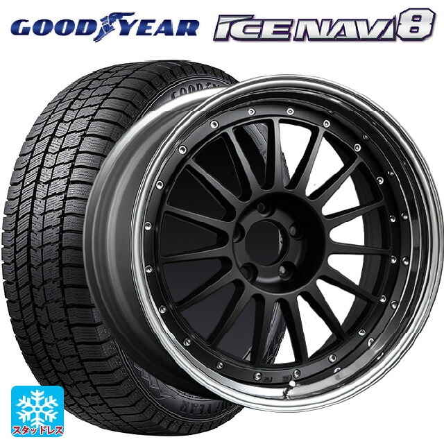 2023年製 225/60R18 100Q グッドイヤー アイスナビ8 # タナベ SSR プロフェッサー TF1 フラットブラック 18-7J 国産車用 スタッドレスタイヤホイール4本セット|タイヤホイール専門店コニシタイヤ