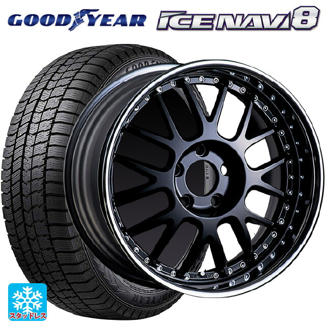 195/65R16 92Q グッドイヤー アイスナビ8 # タナベ SSR プロフェッサー MS1R ブラック 16-6.5J 国産車用 スタッドレスタイヤホイール4本セット|タイヤホイール専門店コニシタイヤ