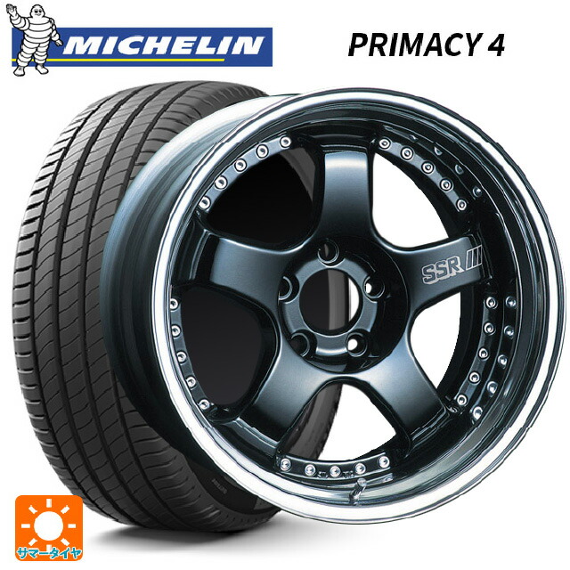 225/50R18 95V ミシュラン 正規品 プライマシー4 タナベ SSR プロフェッサー SP1 ブラック 18-7J 国産車用 サマータイヤホイール4本セット