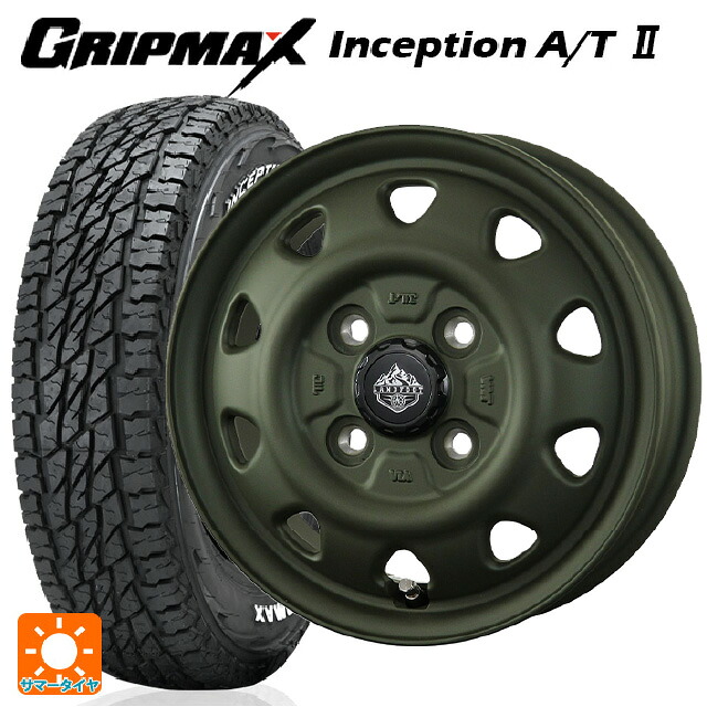 145/80R12 80/78N グリップマックス インセプション A/T2 ホワイトレター トピー ランドフット SWZ OD 12-3.5J 国産車用 サマータイヤホイール4本セット