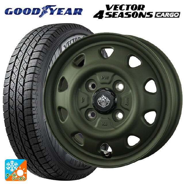 トヨタ プロボックス(160系)用 155/80R14 88/86N グッドイヤー ベクター4シーズンズ カーゴ トピー ランドフット SWZ OD 新品オールシーズンタイヤホイール 4本セット
