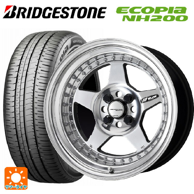 205/60R16 92H ブリヂストン エコピア NH200 正規品 ワーク マイスター CR01 PP 16-6.5J 国産車用 サマータイヤホイール4本セット