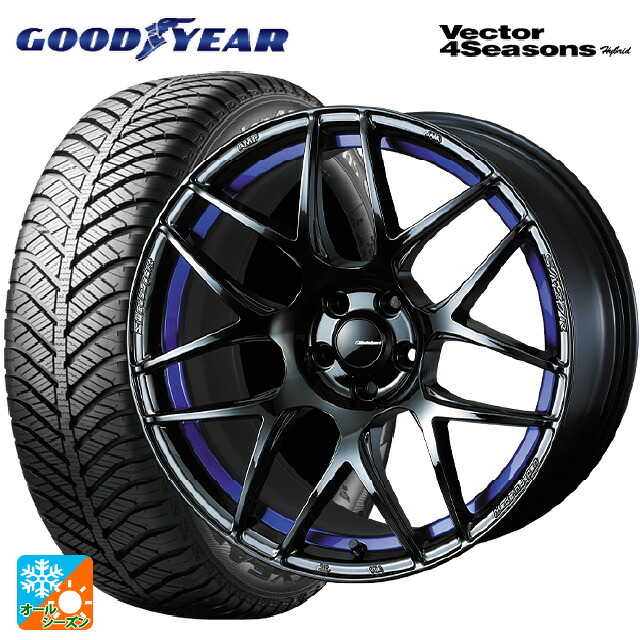 235/50R18 101H XL グッドイヤー ベクターフォーシーズンズ ハイブリッド ウェッズ ウェッズスポーツ SA27R BLC2 18-8J 国産車用 オールシーズンタイヤホイール4本セット|タイヤホイール専門店コニシタイヤ