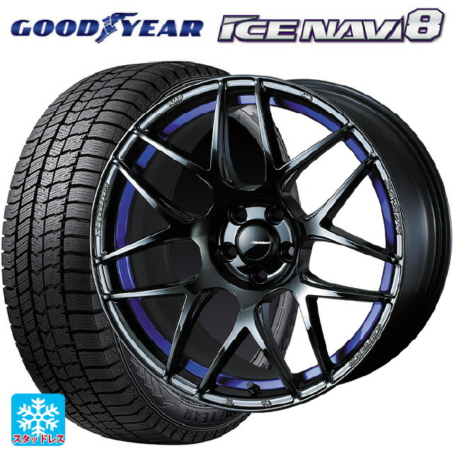 215/60R17 96Q グッドイヤー アイスナビ8 # ウェッズ ウェッズスポーツ SA27R BLC2 17-7.5J 国産車用 スタッドレスタイヤホイール4本セット|タイヤホイール専門店コニシタイヤ