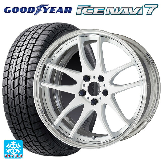 2024年製 195/60R17 90Q グッドイヤー アイスナビ7(数量限定) ワーク エモーション CR 2P WHT 17-6J 国産車用 スタッドレスタイヤホイール4本セット