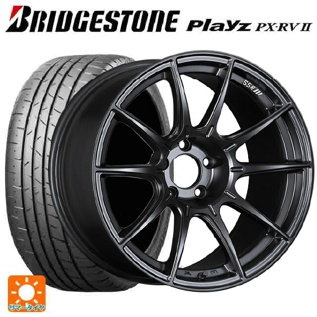 トヨタ ヴォクシー(90系)用 215/45R18 93W XL ブリヂストン プレイズ PX-RV2 正規品 タナベ SSR GT X01 フラットブラック 新品サマータイヤホイール 4本セット