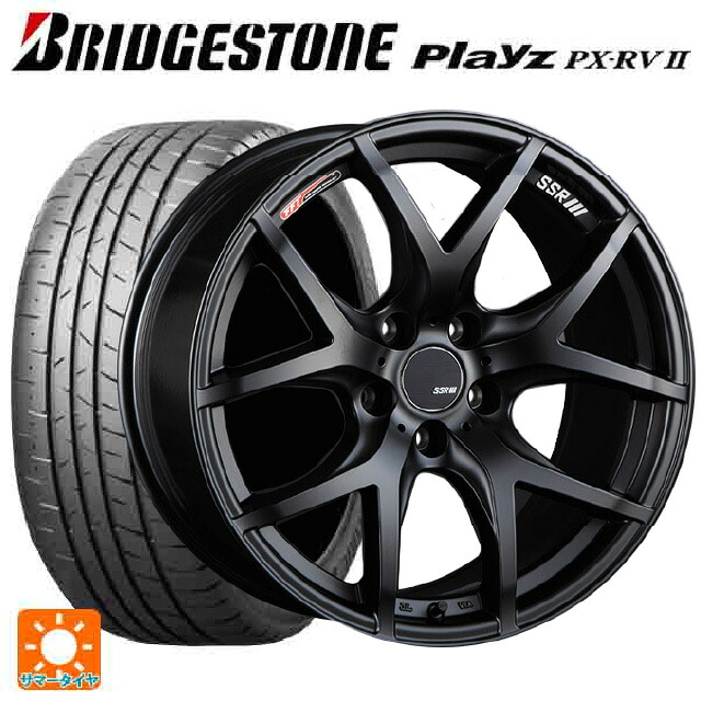 スバル レヴォーグ(VN系)用 225/45R18 95W XL ブリヂストン プレイズ PX-RV2 正規品 # タナベ SSR GT V03 フラットブラック 新品サマータイヤホイール 4本セット