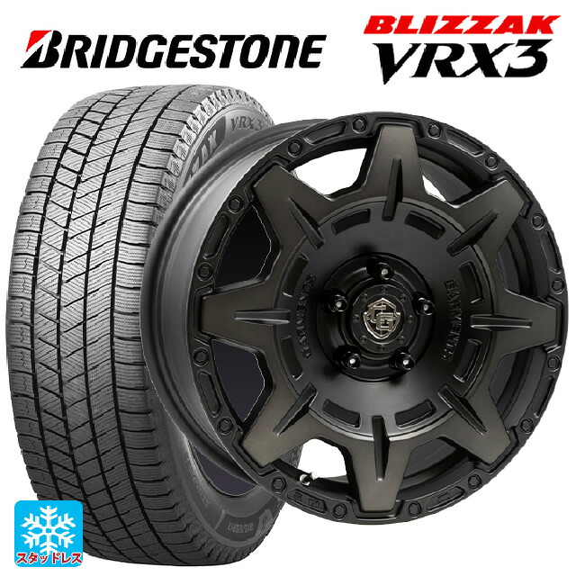 195/45R17 81Q ブリヂストン ブリザック VRX3 正規品 # ウェッズ クロスオーバー ガーメンツ スタイルM マットブラッククリア 17-7J 国産車用 スタッドレスタイヤホイール4本セット