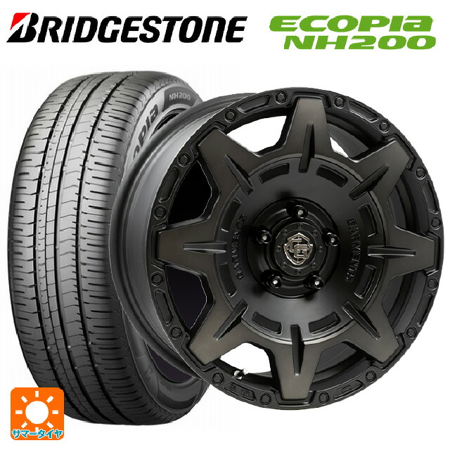 205/55R16 91V ブリヂストン エコピア NH200 正規品 ウェッズ クロスオーバー ガーメンツ スタイルM マットブラッククリア 17-7J 国産車用 サマータイヤホイール4本セット|タイヤホイール専門店コニシタイヤ
