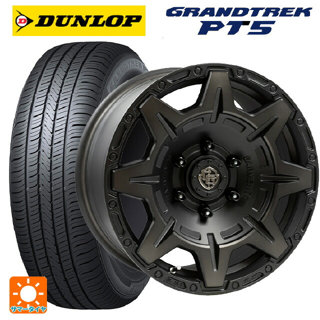 トヨタ ランドクルーザープラド(150系)用 265/70R17 115S ダンロップ グラントレックPT5 ウェッズ クロスオーバー ガーメンツ スタイルM マットブラッククリア 新品サマータイヤホイール 4本セット