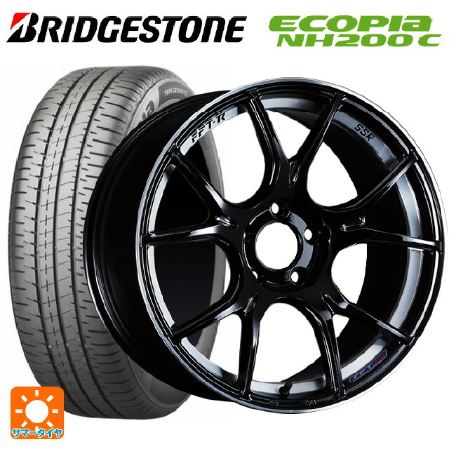 185/55R16 83V ブリヂストン エコピア NH200C 正規品 タナベ SSR GT X02 グロスブラック 16-6.5J 国産車用 サマータイヤホイール4本セット