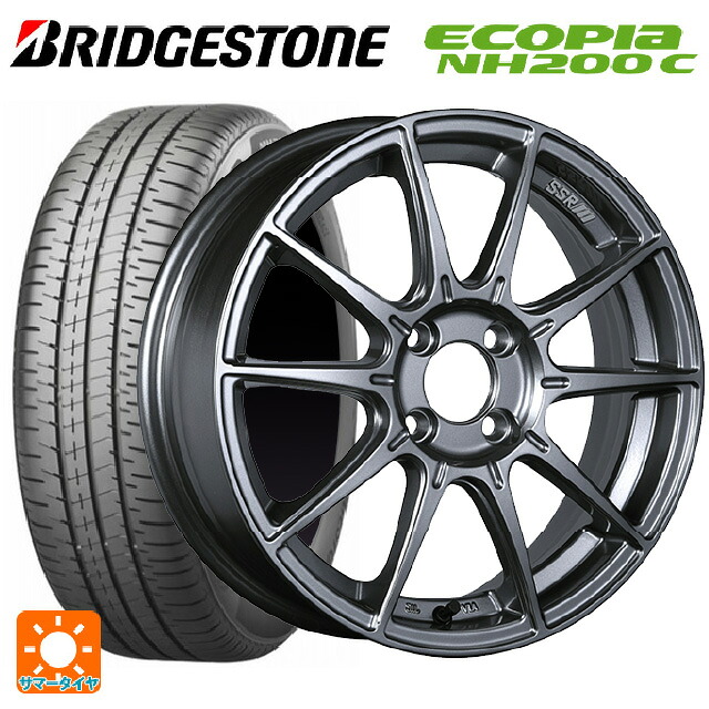 175/55R15 77V ブリヂストン エコピア NH200C 正規品 タナベ SSR GT X01 ダークシルバー 15-6J 国産車用 サマータイヤホイール4本セット