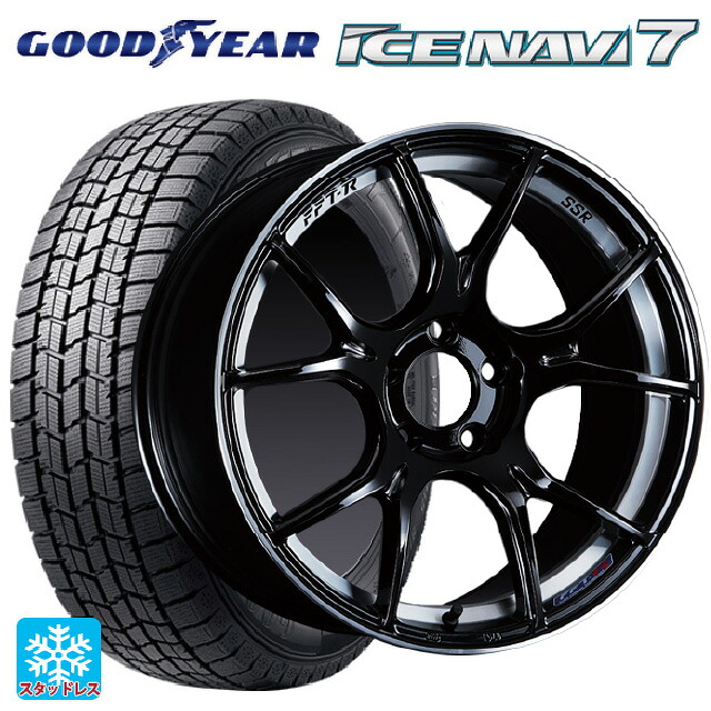 2025年製 185/55R16 83Q グッドイヤー アイスナビ7(数量限定) # タナベ SSR GT X02 グロスブラック 16-6.5J 国産車用 スタッドレスタイヤホイール4本セット