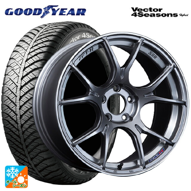 195/65R16 92H グッドイヤー ベクターフォーシーズンズ ハイブリッド タナベ SSR GT X02 ダークシルバー 16-6.5J 国産車用 オールシーズンタイヤホイール4本セット