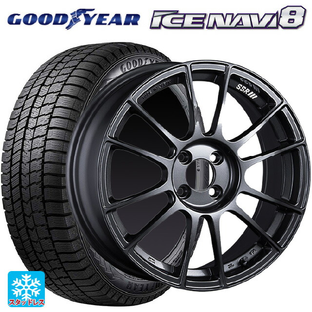 195/50R16 84Q グッドイヤー アイスナビ8 タナベ SSR GT X04 ダークガンメタ 16-6.5J 国産車用 スタッドレスタイヤホイール4本セット
