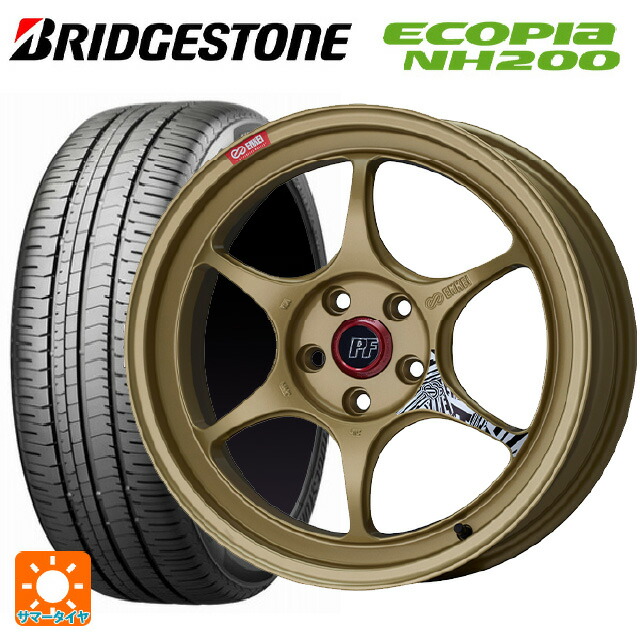 215/45R17 91W XL ブリヂストン エコピア NH200 正規品 エンケイ パフォーマンスライン PF06 ゴールド 17-7.5J 国産車用 サマータイヤホイール4本セット