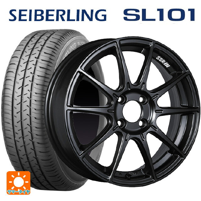 185/65R15 88S セイバーリング セイバーリング SL101(ブリヂストン工場生産） タナベ SSR GT X01 フラットブラック 15-6J 国産車用 サマータイヤホイール4本セット