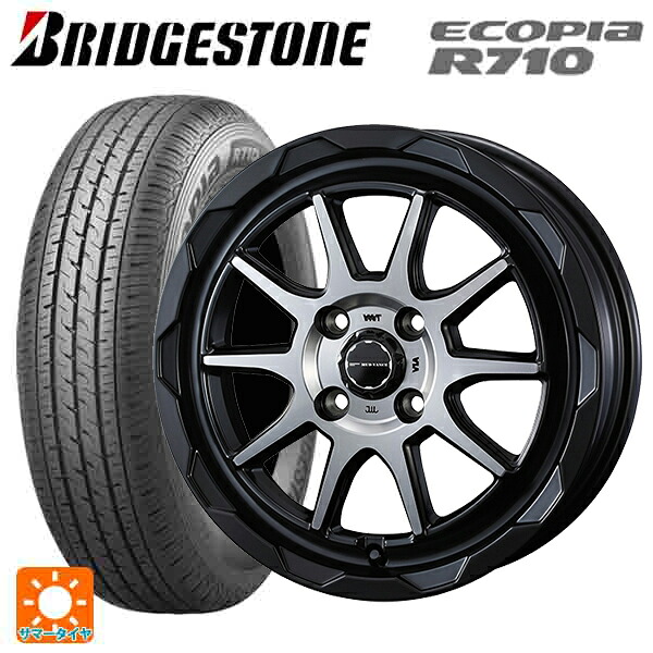 145/80R12 80/78N ブリヂストン エコピア R710 正規品 # ウェッズ マッドヴァンス06 マットブラックポリッシュ 12-4J 国産車用 サマータイヤホイール4本セット