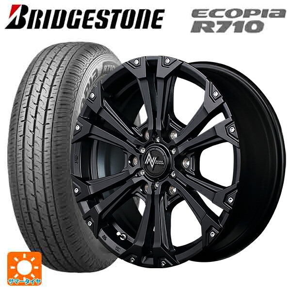トヨタ ハイエース(200系)用 195/80R15 107/105N ブリヂストン エコピア R710 正規品 エムアイディー ナイトロパワー ジャベリン セミグロスブラック＋ピアス＆ミルド 新品サマータイヤホイール 4本セット