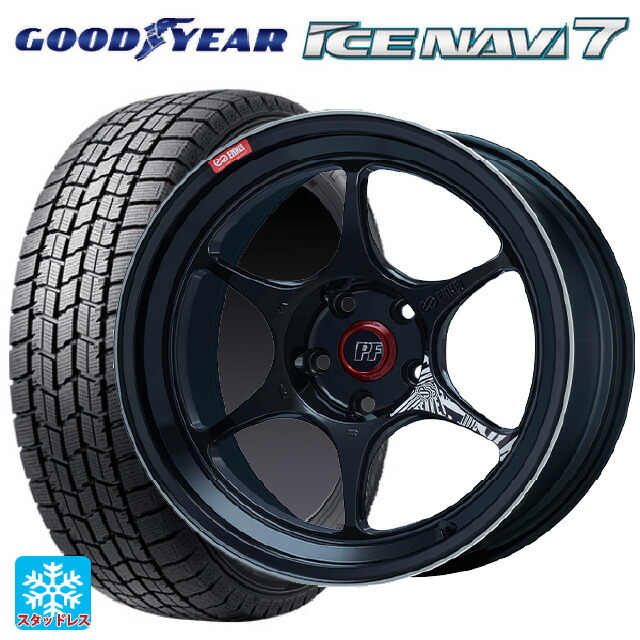 235/50R18 97Q グッドイヤー アイスナビ7(数量限定) # エンケイ パフォーマンスライン PF06 マシニングブラック 18-8.5J 国産車用 スタッドレスタイヤホイール4本セット|タイヤホイール専門店コニシタイヤ