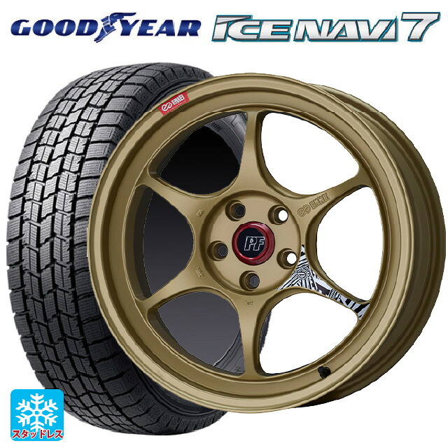 2024年製 235/50R18 97Q グッドイヤー アイスナビ7(数量限定) # エンケイ パフォーマンスライン PF06 ゴールド 18-9J 国産車用 スタッドレスタイヤホイール4本セット